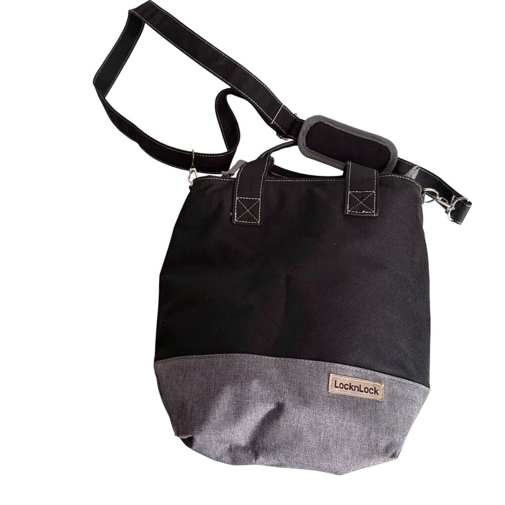 Lock n Lock Insulated Tote Bag w/ Handles 11x13 Gray Black Cooler